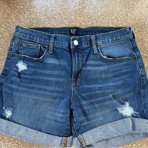GAP Women's Distressed Blue Jean Shorts
